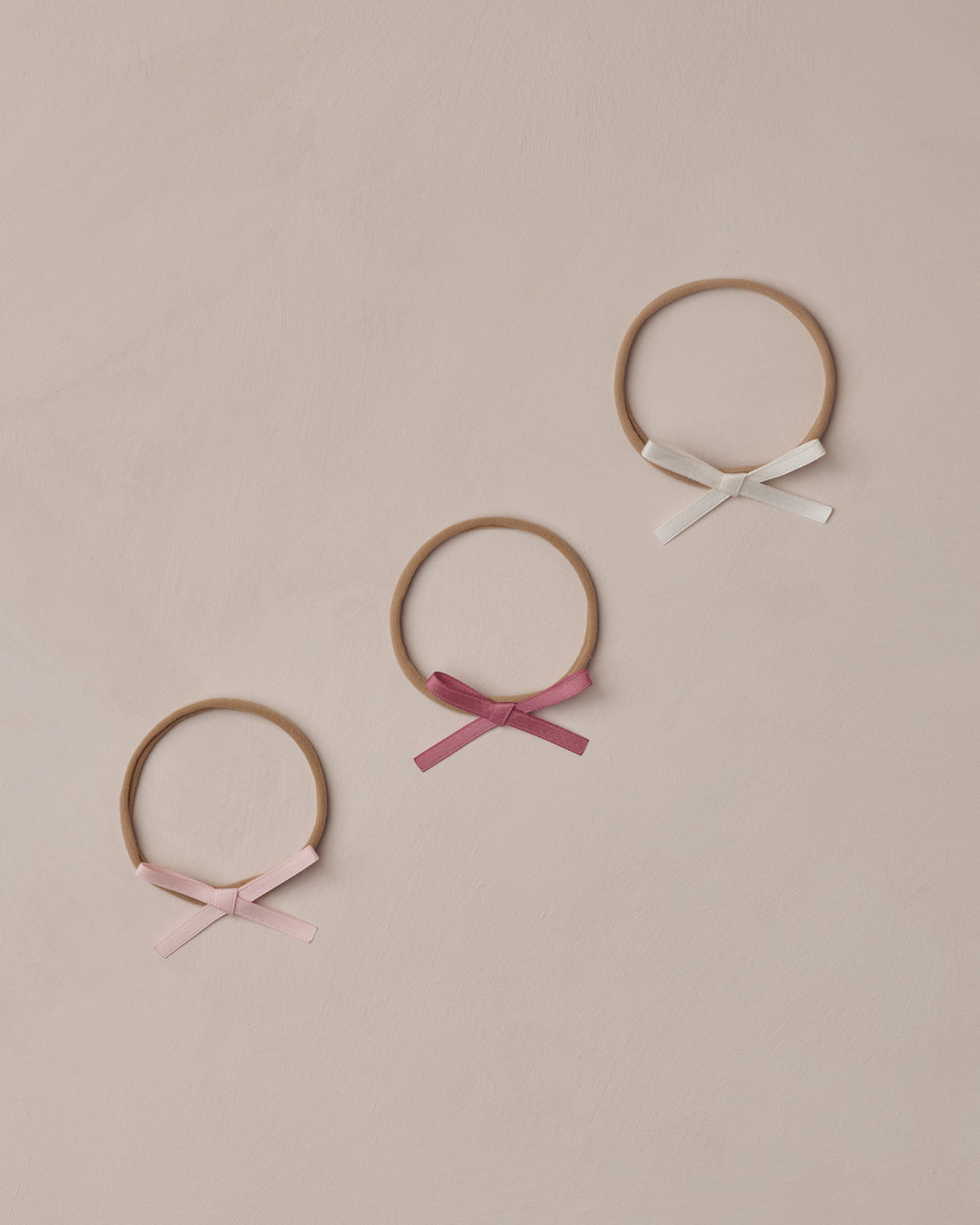 Noralee Baby Bow Headbands - Ivory, Rose, Raspberry