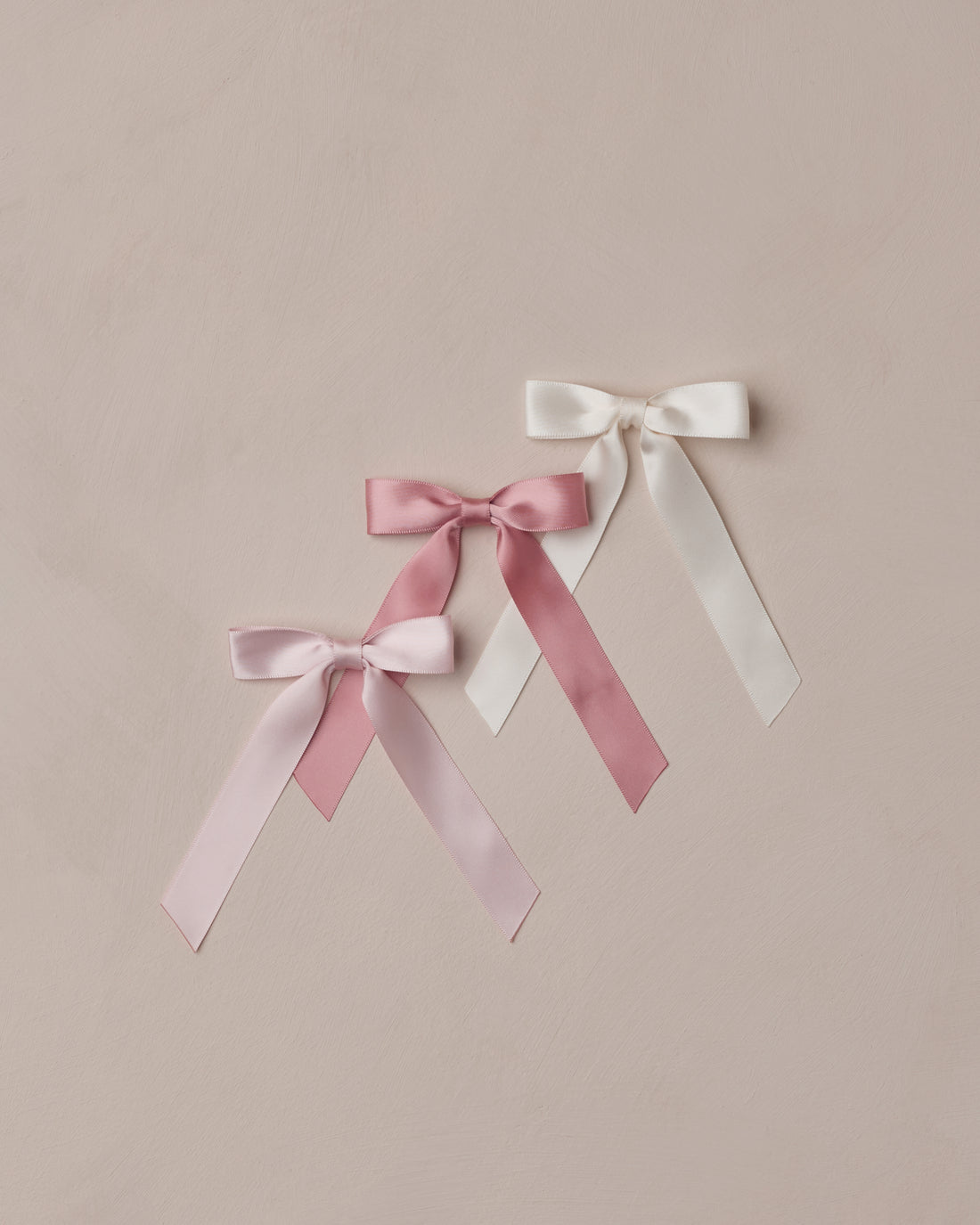 Noralee Satin Ribbon Bows - Ivory, Rose, Raspberry