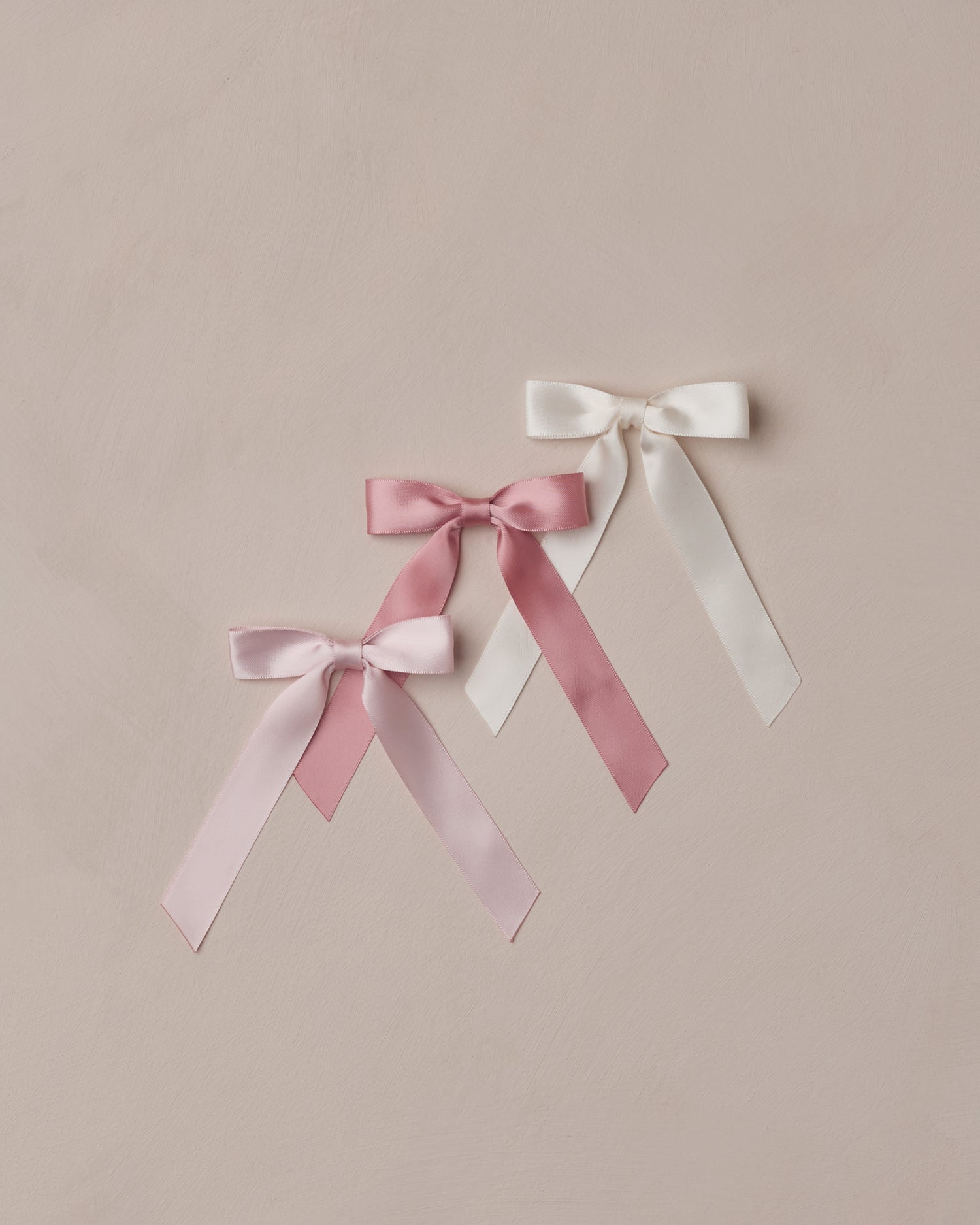Noralee Satin Ribbon Bows - Ivory, Rose, Raspberry