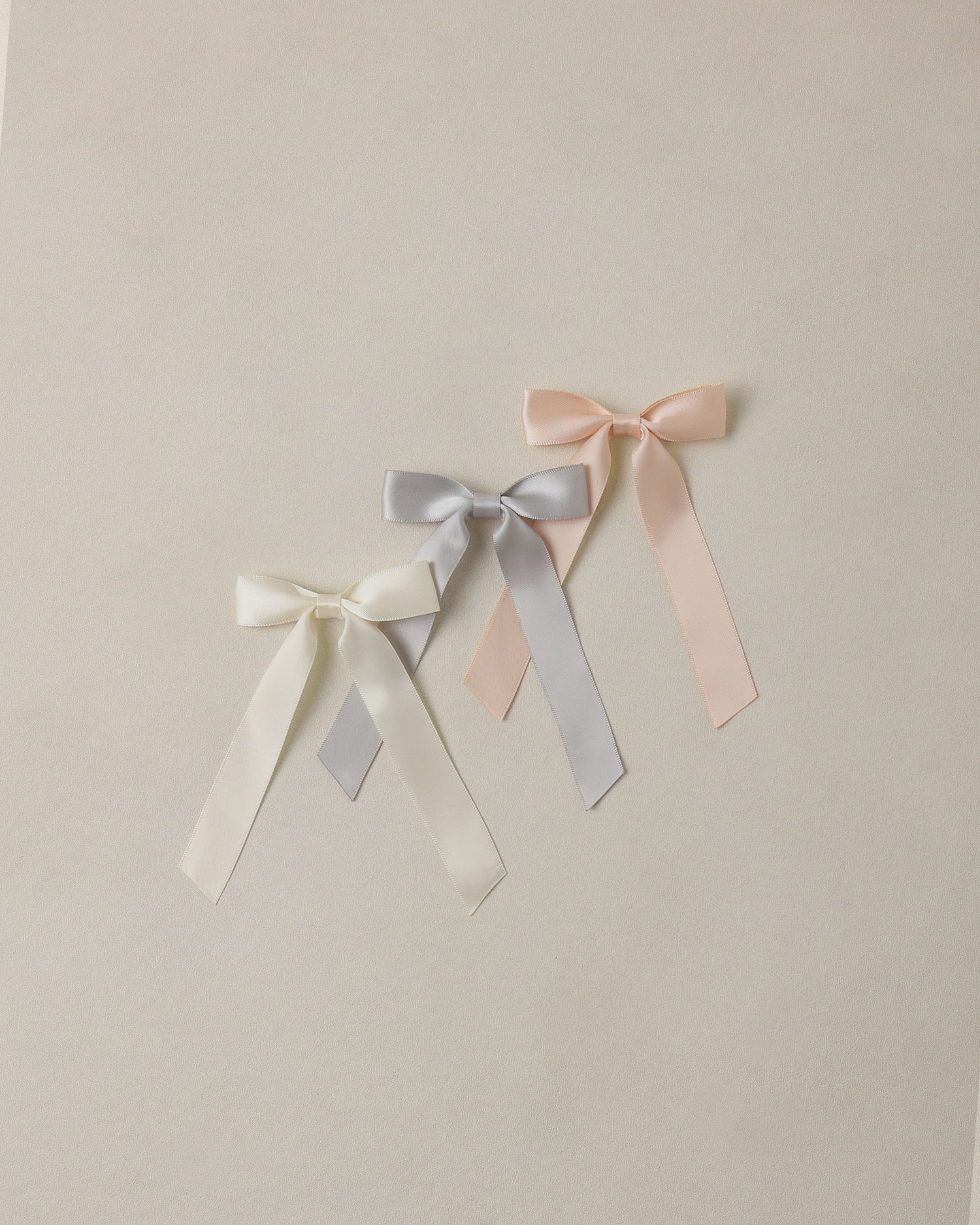 Noralee Satin Ribbon Bows - Pearl, Ivory, Mist