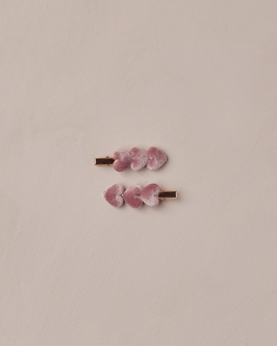 Noralee Velvet Heart Clips - Raspberry