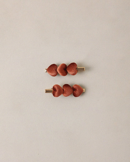 Noralee Velvet Heart Clips - Red