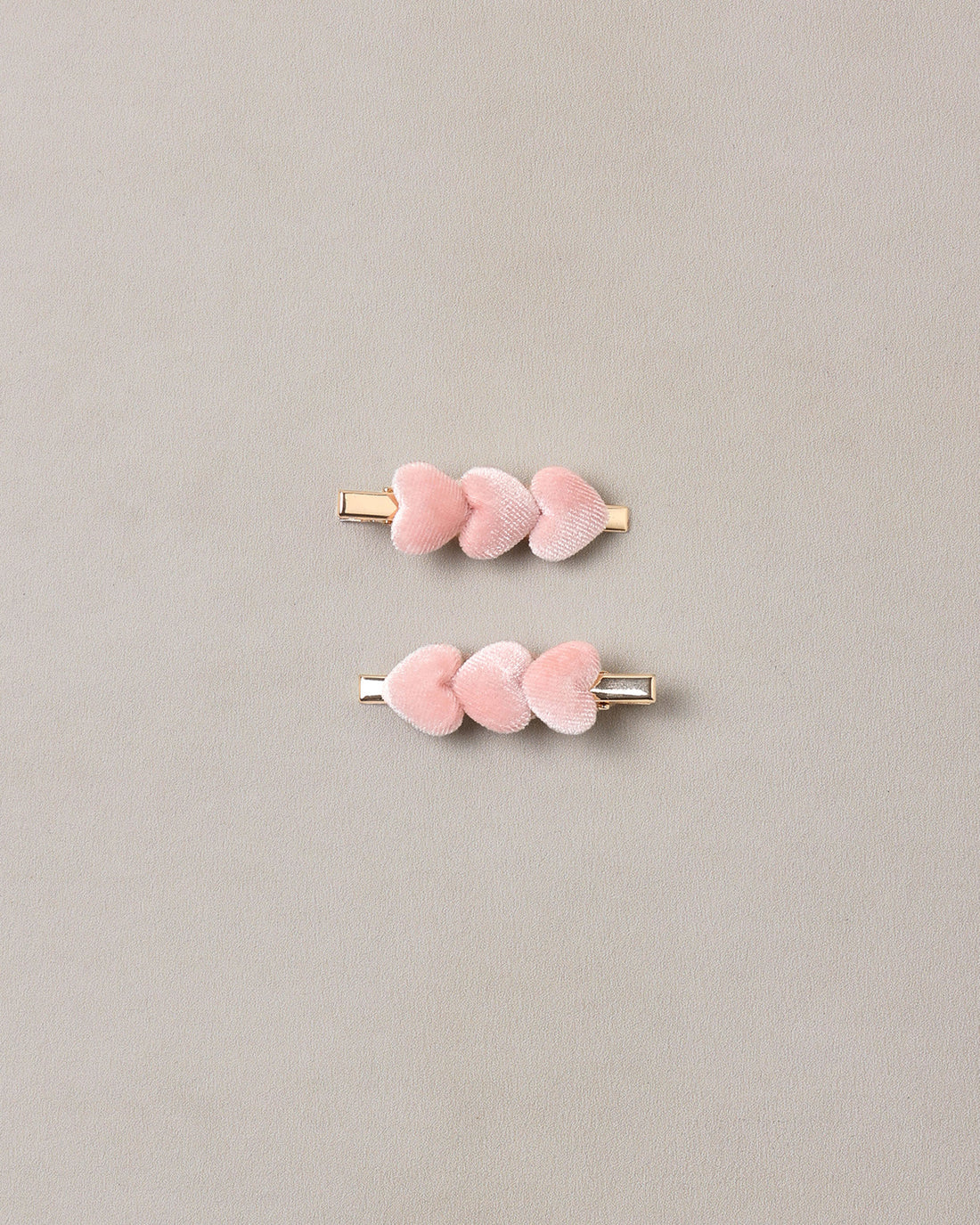 Noralee Velvet Heart Clips - Rose