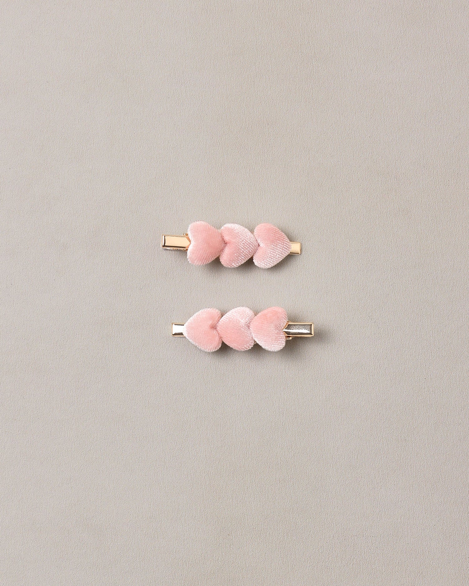 Noralee Velvet Heart Clips - Rose