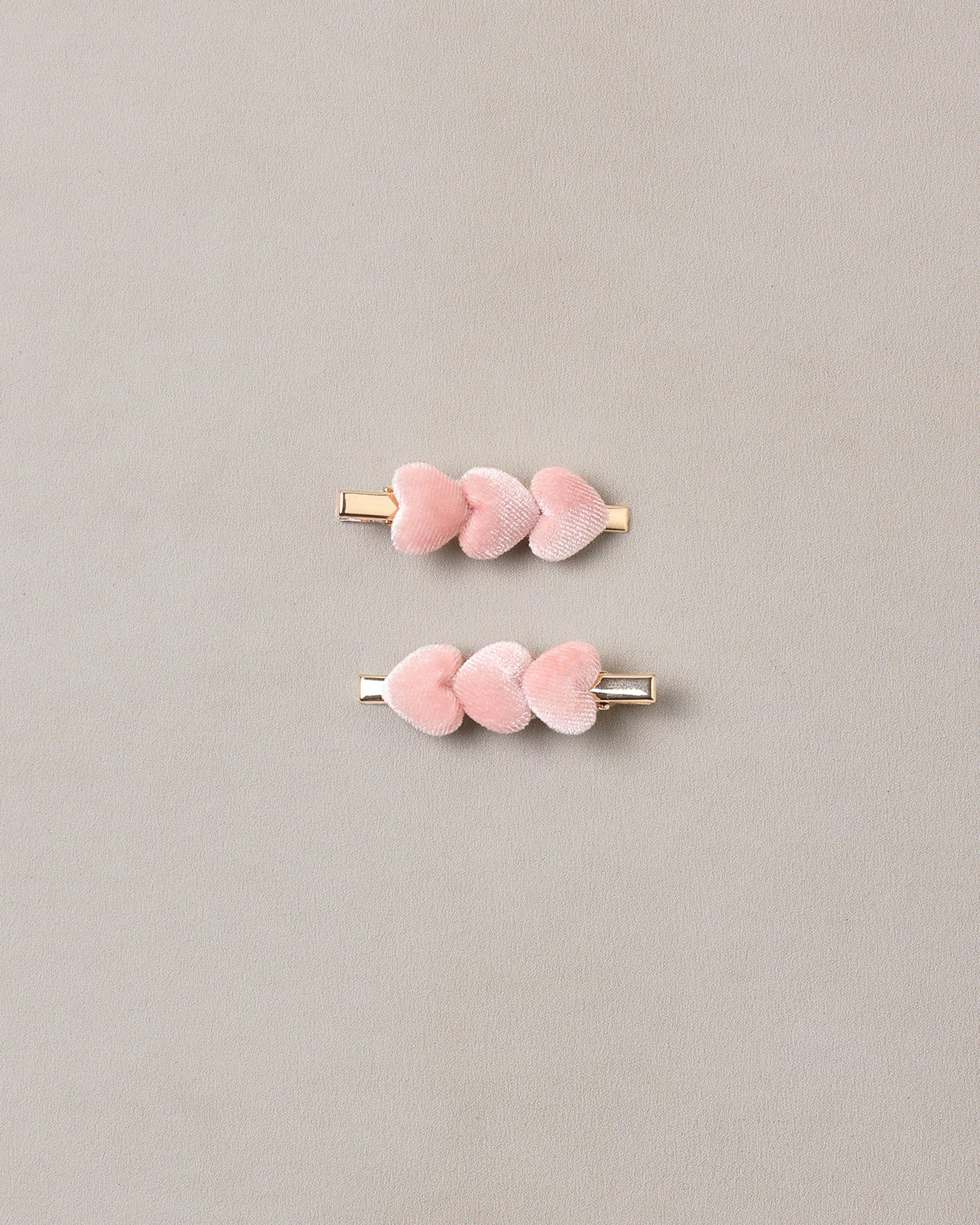 Noralee Velvet Heart Clips - Rose