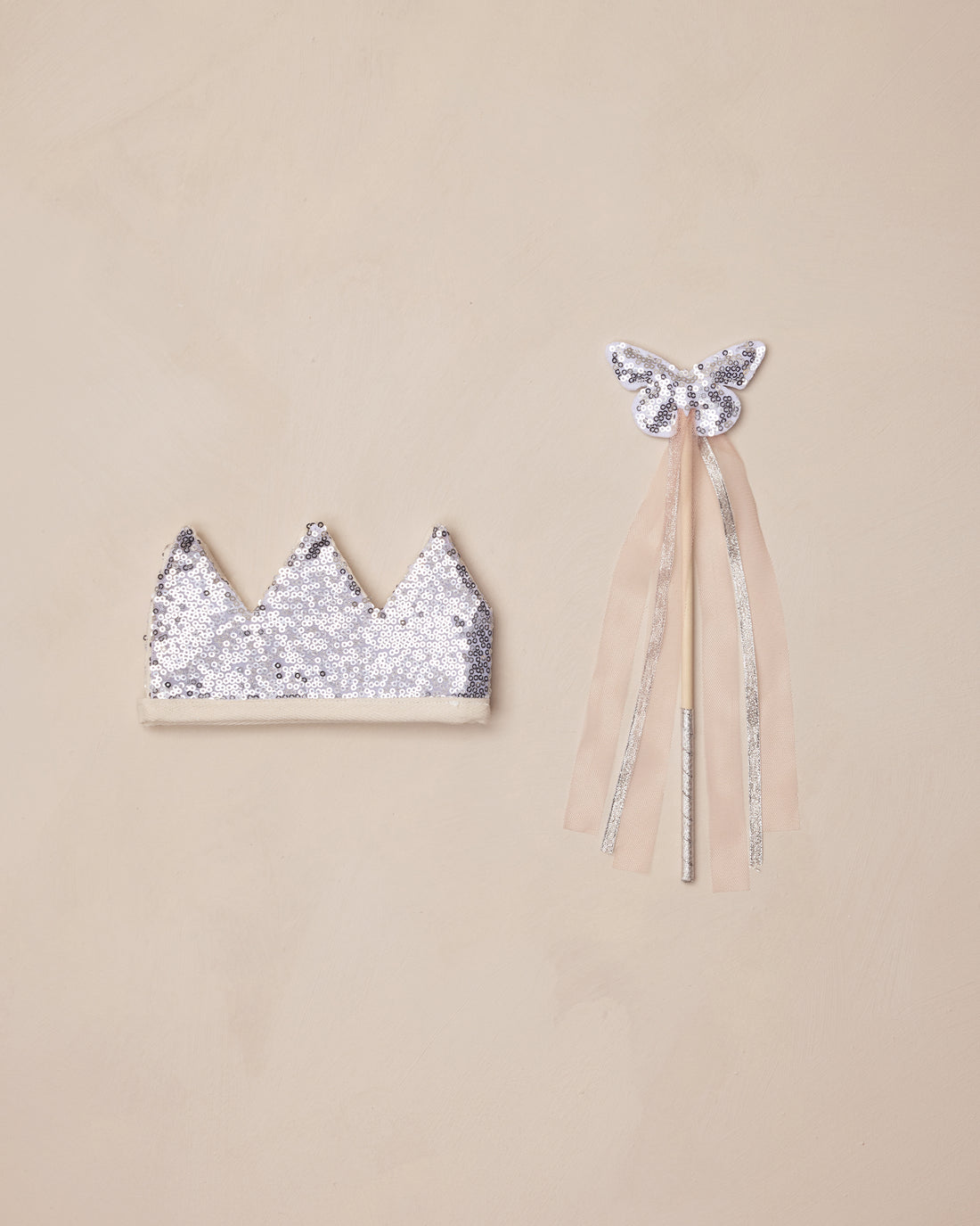 Noralee Crown + Wand - Silver Sequin