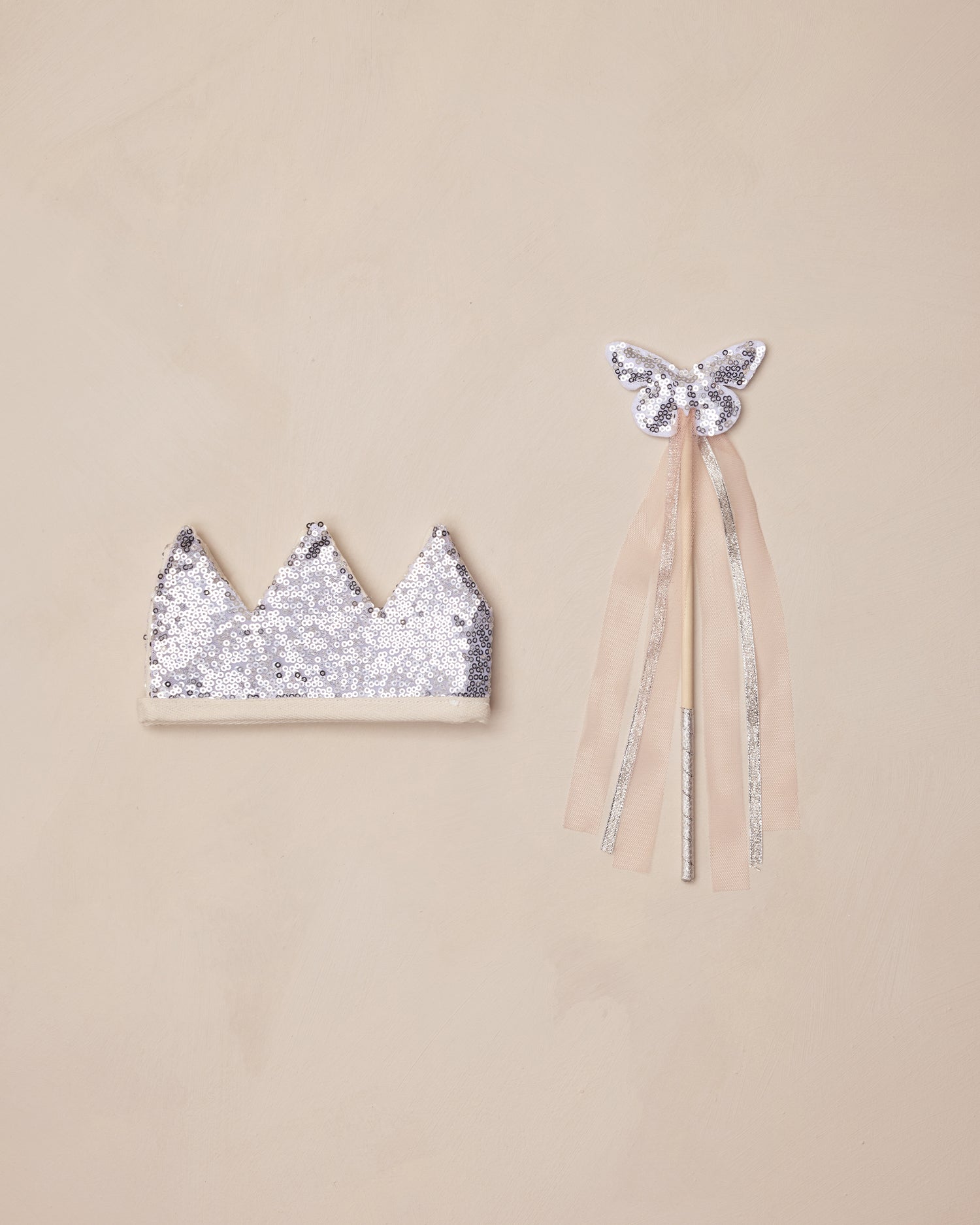 Noralee Crown + Wand - Silver Sequin