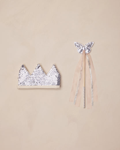 Noralee Crown + Wand - Silver Sequin