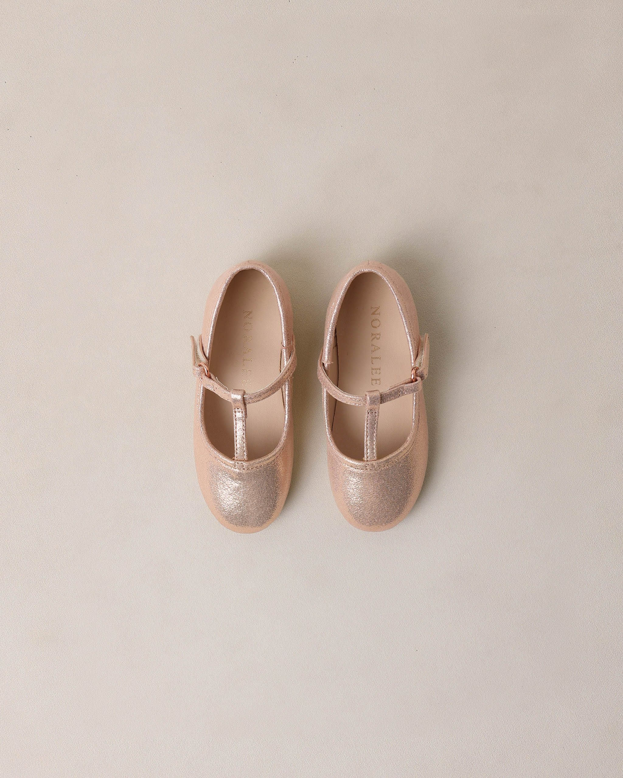 Noralee T-Strap Ballet Flats - Pink Shimmer