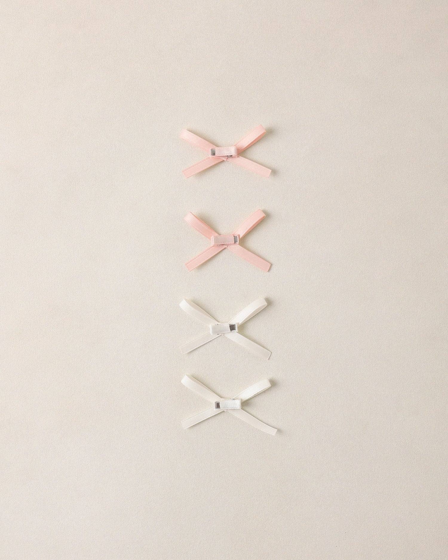 Noralee Mini Satin Ribbon Bows - Pearl, Ivory
