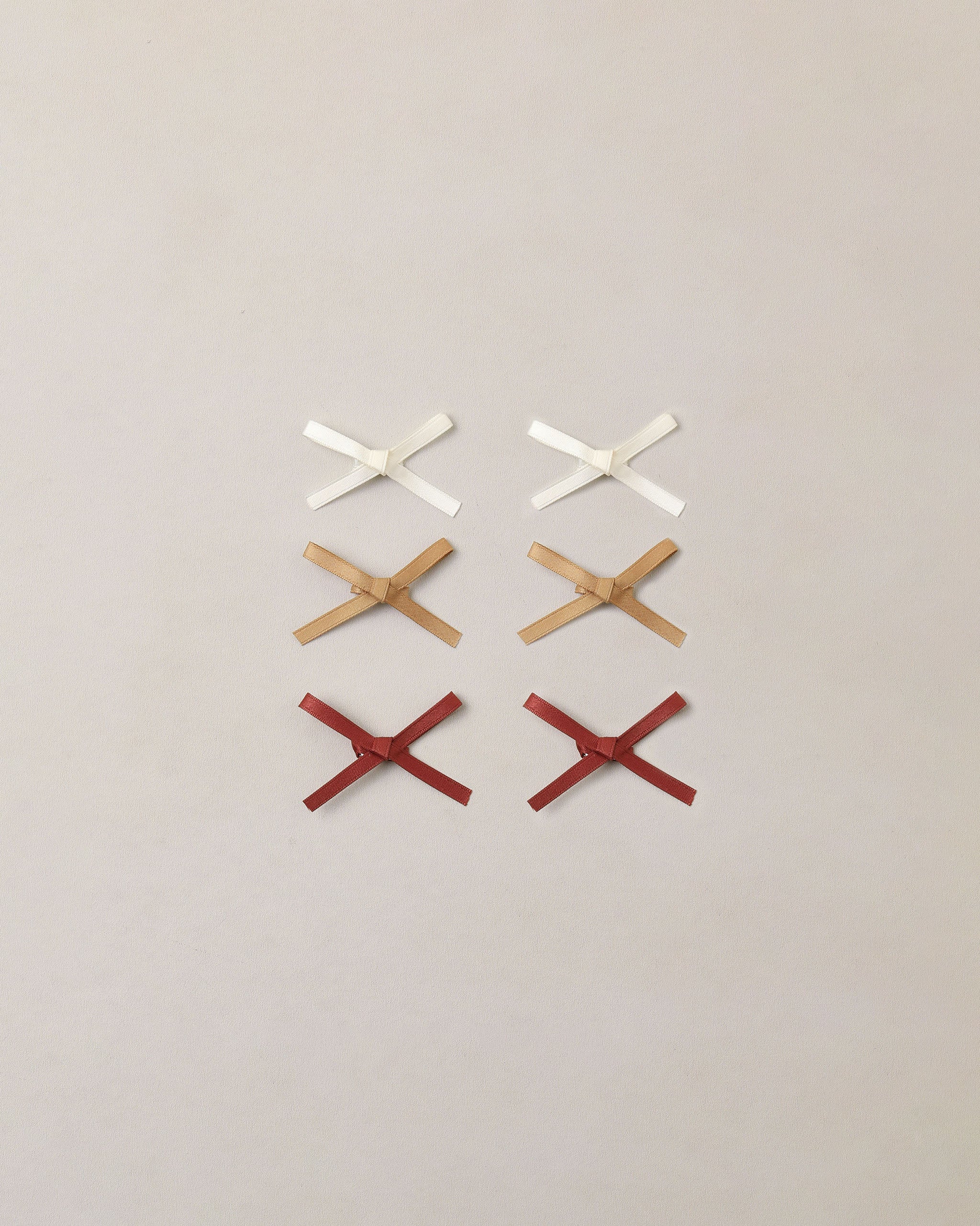 Noralee Mini Satin Ribbon Bows - Spice, Ivory, Gold