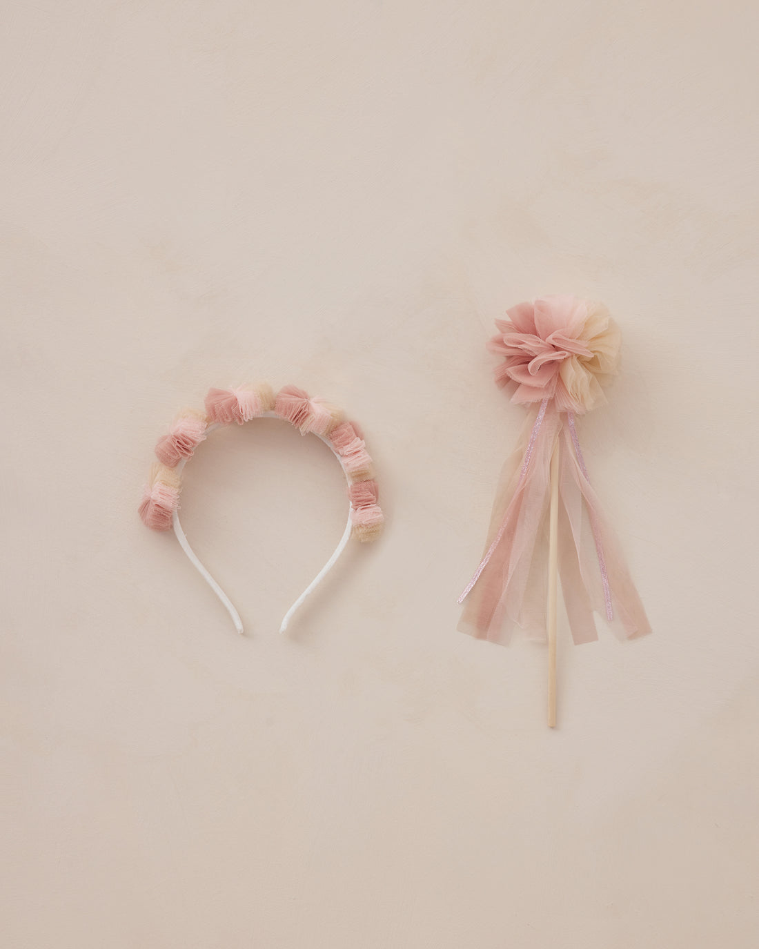Noralee Pom Pom Crown + Wand - Pink Ombre