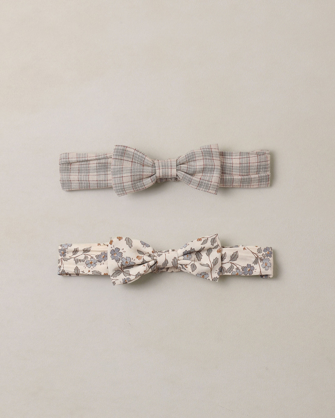 Noralee Baby Bow Headband Set - Fall Plaid, Blue Garden
