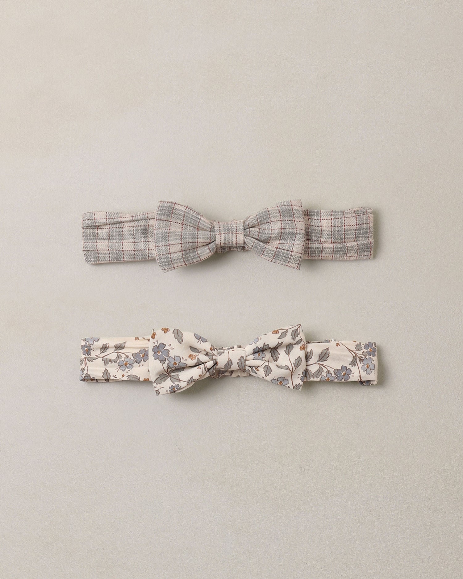 Noralee Baby Bow Headband Set - Fall Plaid, Blue Garden