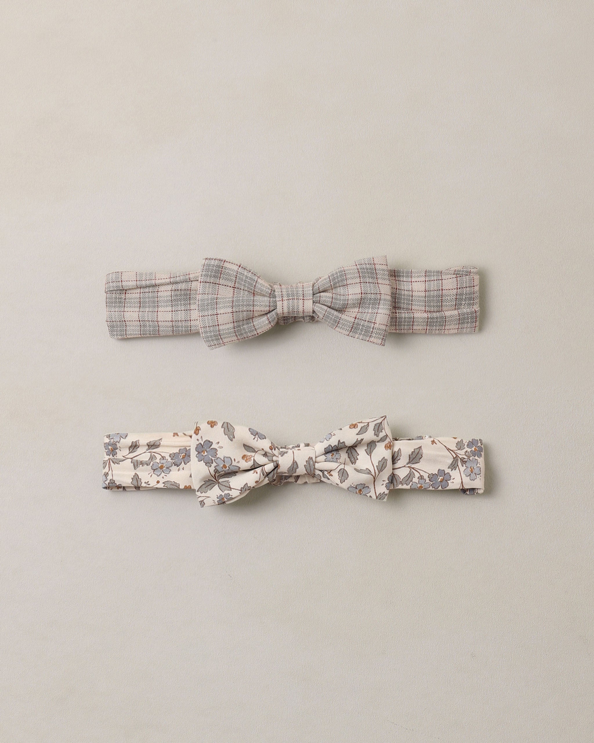 Noralee Baby Bow Headband Set - Fall Plaid, Blue Garden