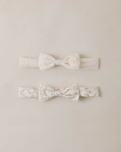Noralee Baby Bow Headband Set - Ivory, Vines