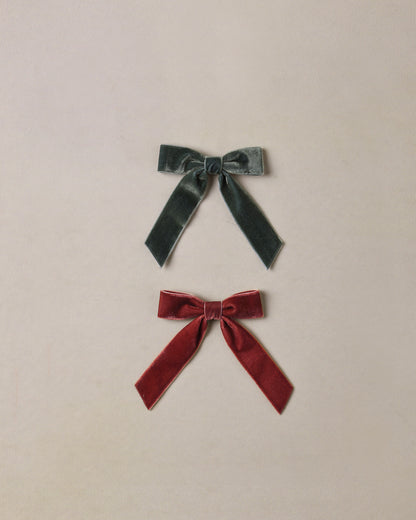 Noralee Velvet Bows Set - Green, Ruby