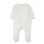 1+ in the Family Nona Onesie with Feet - Ecru
