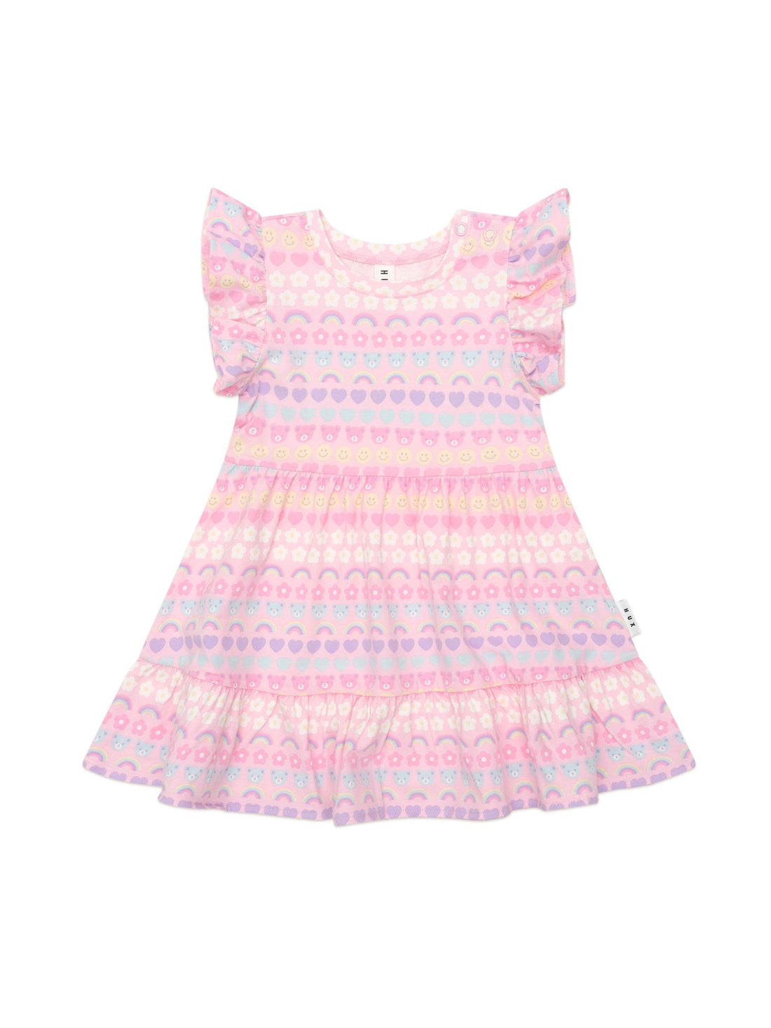 Huxbaby Emoji Rainbow Tier Dress - Multi