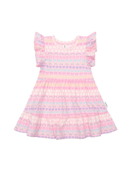 Huxbaby Emoji Rainbow Tier Dress - Multi