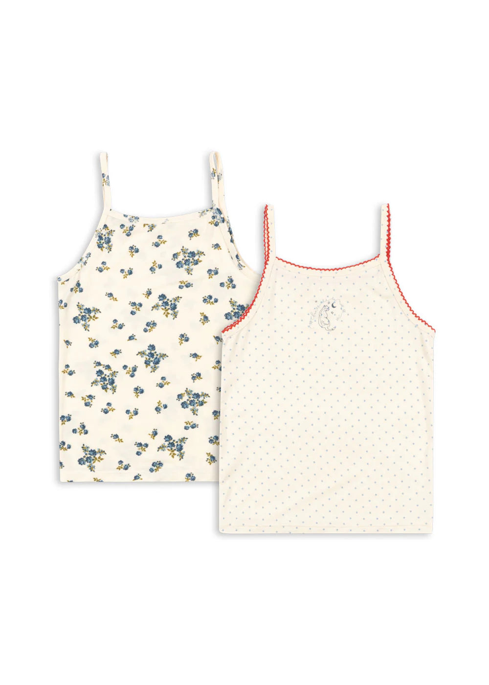 Konges Sløjd 2 Pack Mimmi Strap Tops - Blue Kitty Dot / Tramonto