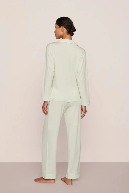 Eberjey Gisele  Long PJ Set - Seafoam/Ivory