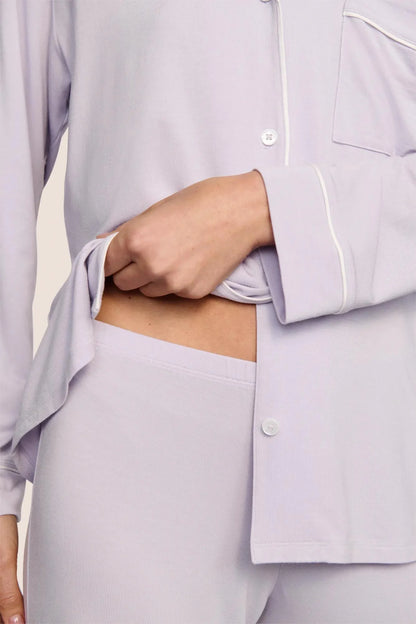 Eberjey Gisele  Long PJ Set - Thistle/Ivory