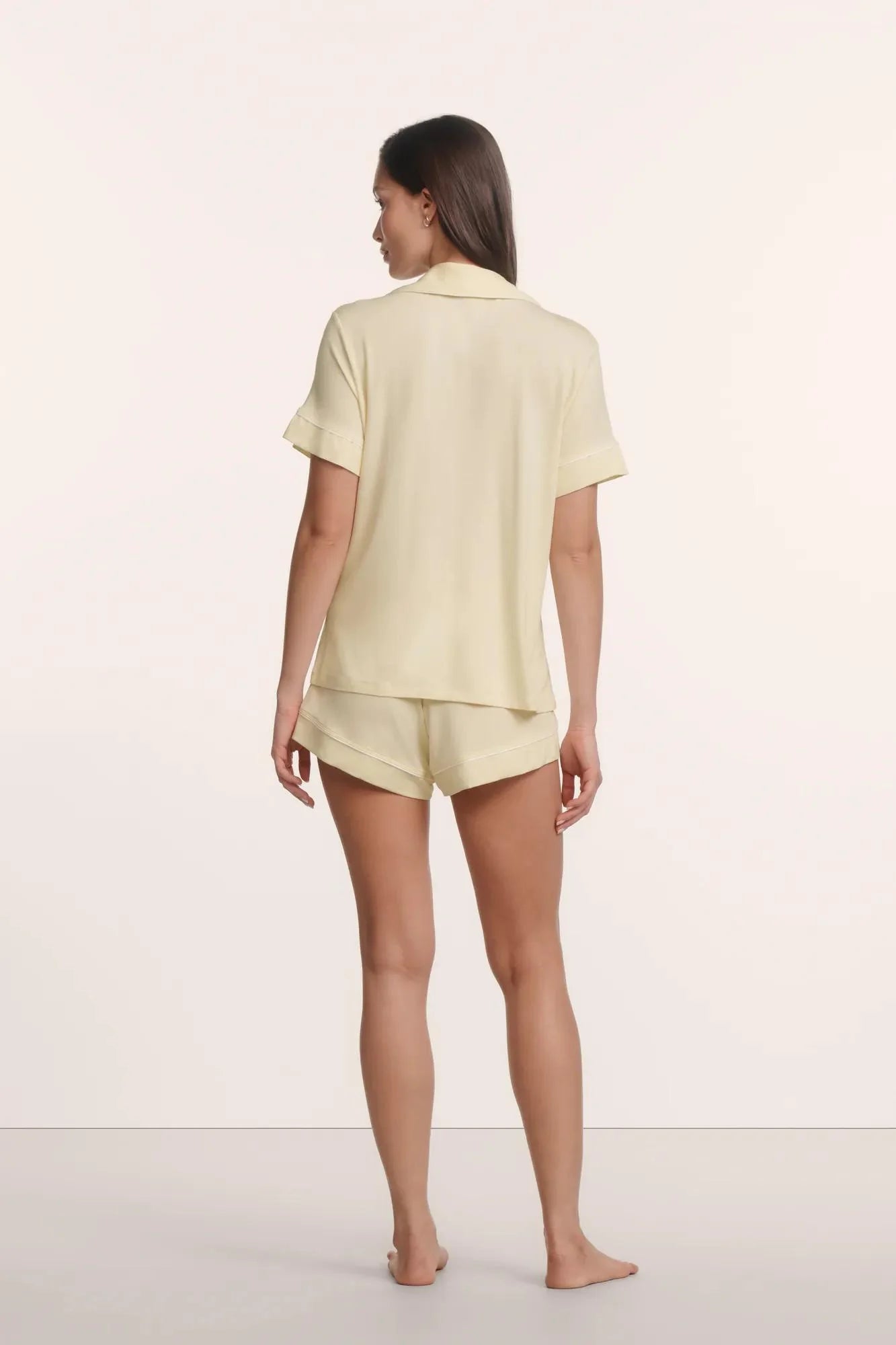 Eberjey Gisele Relaxed Short PJ Set - Butter Cream Ivory