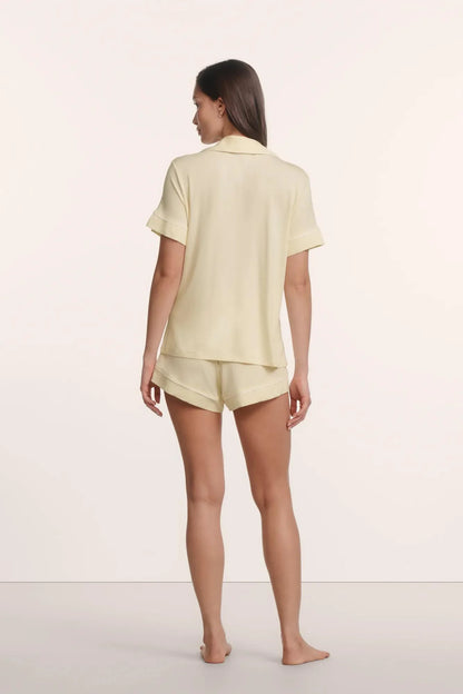 Eberjey Gisele Relaxed Short PJ Set - Butter Cream Ivory