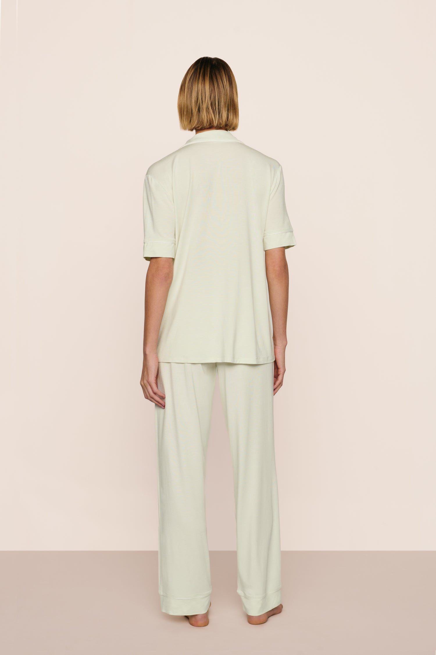 Eberjey Gisele  Long PJ Set - Seafoam/Ivory