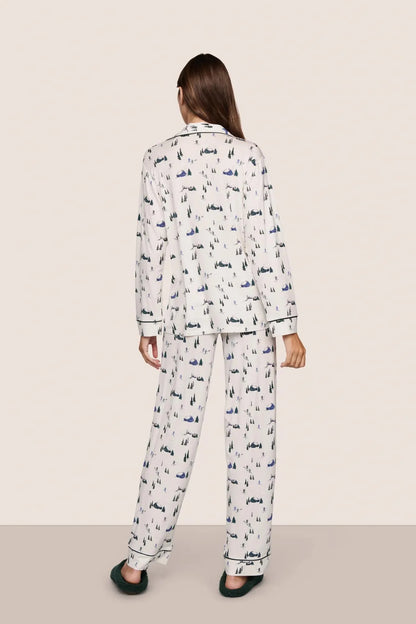 Eberjey Gisele Printed Long PJ Set - SKIVP