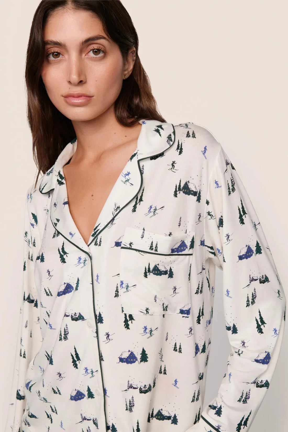 Eberjey Gisele Printed Long PJ Set - SKIVP