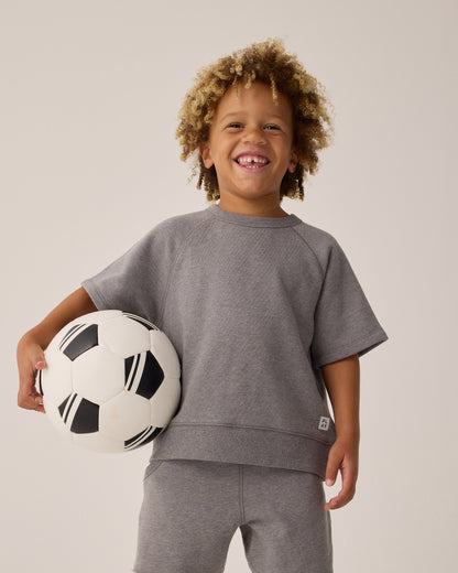 Rylee + Cru Play X Play Short Sleeve Sweatshirt - Heathered Grey