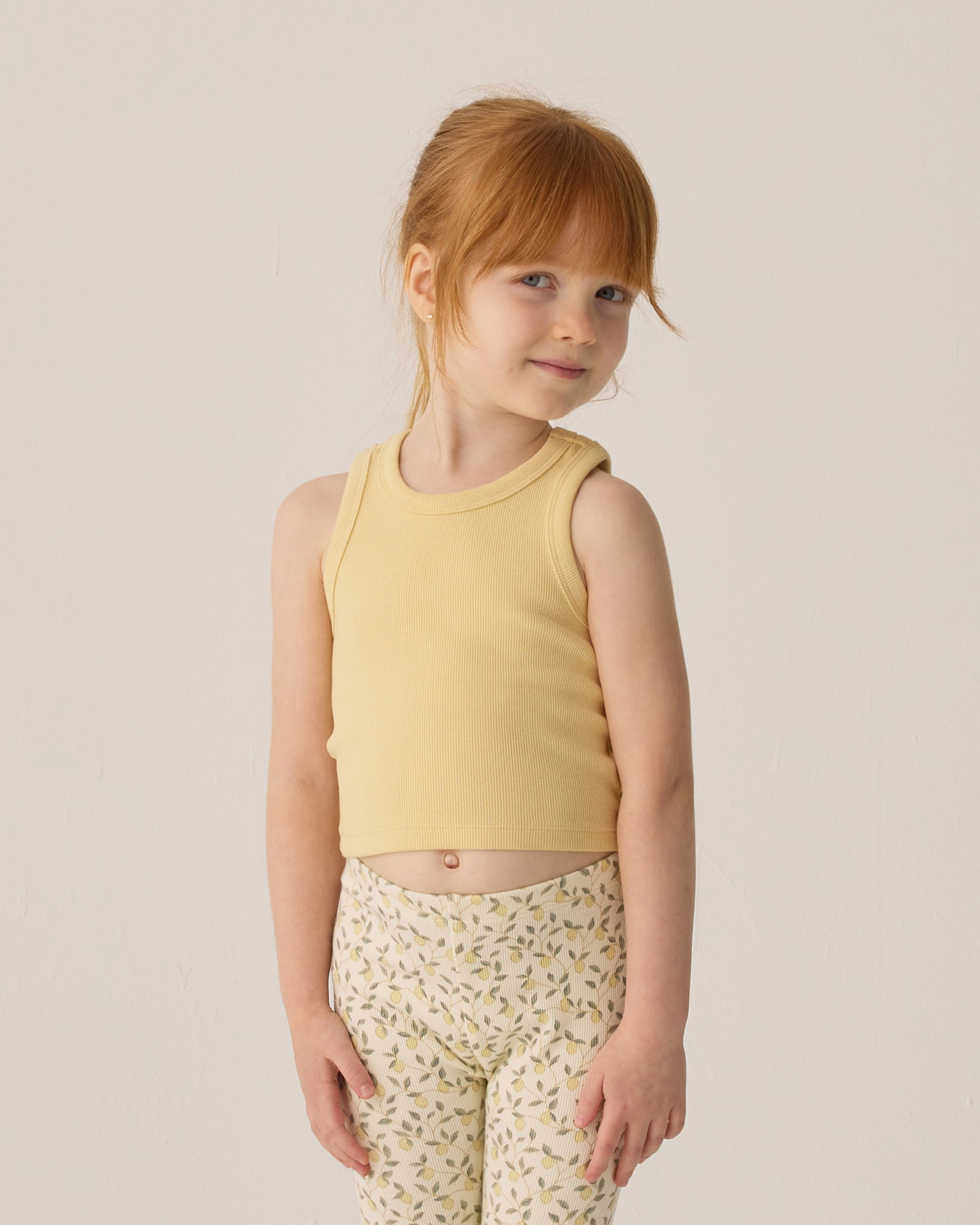 Rylee + Cru Play X Play Ribbed Tank Set - Yellow, Ivory