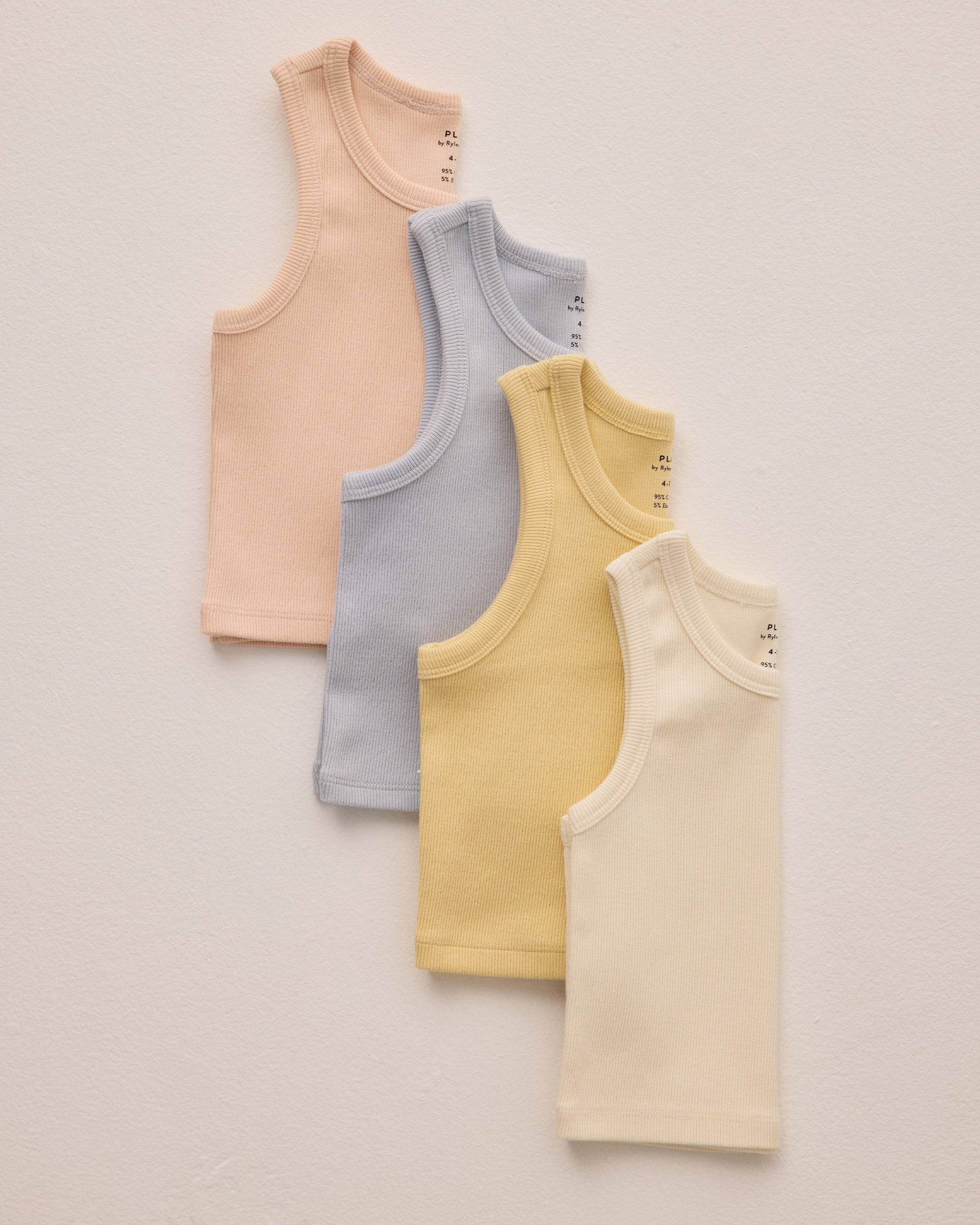 Rylee + Cru Play X Play Ribbed Tank Set - Yellow, Ivory