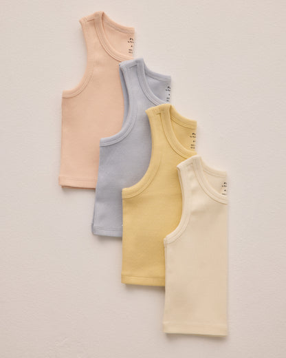 Rylee + Cru Play X Play Ribbed Tank Set - Yellow, Ivory
