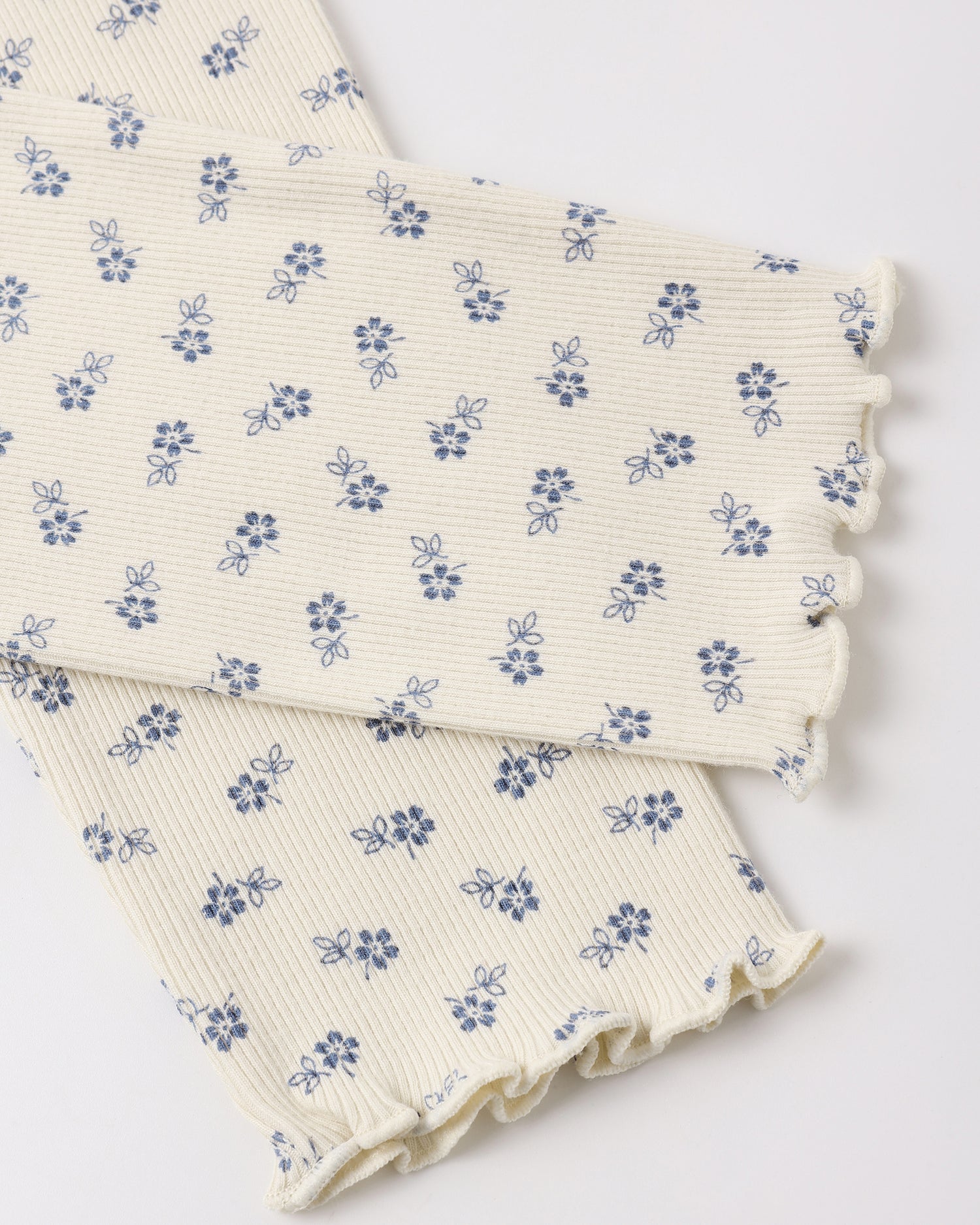 Rylee + Cru Play X Play Ribbed Legging Set - Natural Blue Ditsy, Heathered Marine