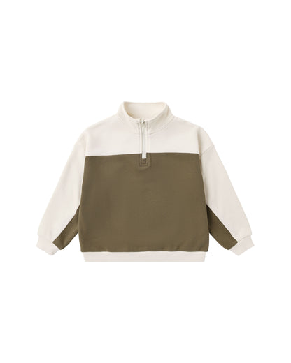 Rylee + Cru Play X Play Quarter Zip Crew - Olive