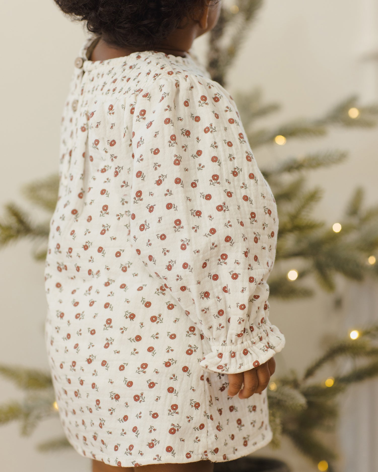 Quincy Mae V Smocked Dress - Winter Ditsy