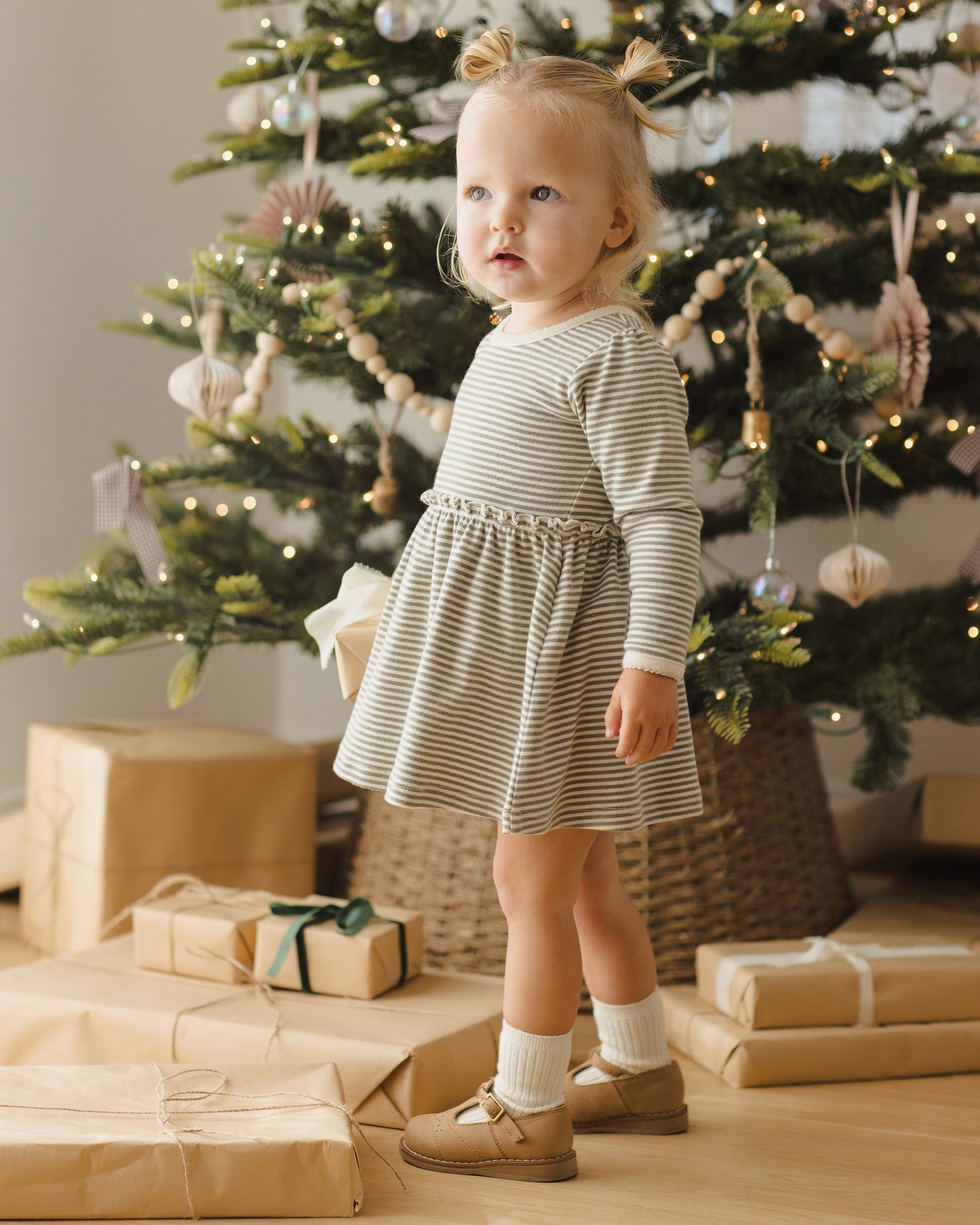 Quincy Mae Alda Dress - Forest Stripe