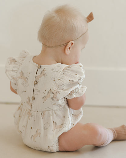Quincy Mae Cosette Romper - Unicorns