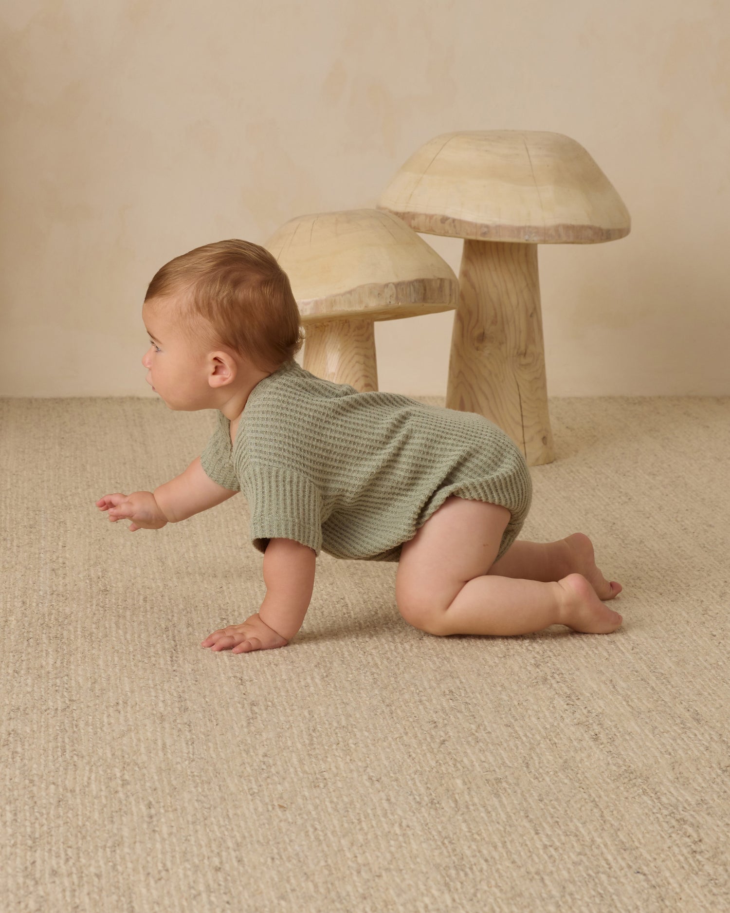 Quincy Mae Relaxed Bubble Romper - Fern