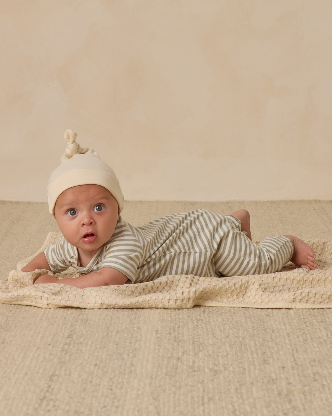 Quincy Mae Short Sleeve Jumpsuit - Fern Stripe