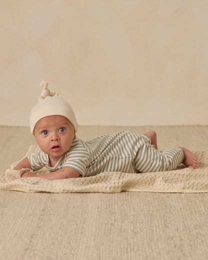 Quincy Mae Short Sleeve Jumpsuit - Fern Stripe