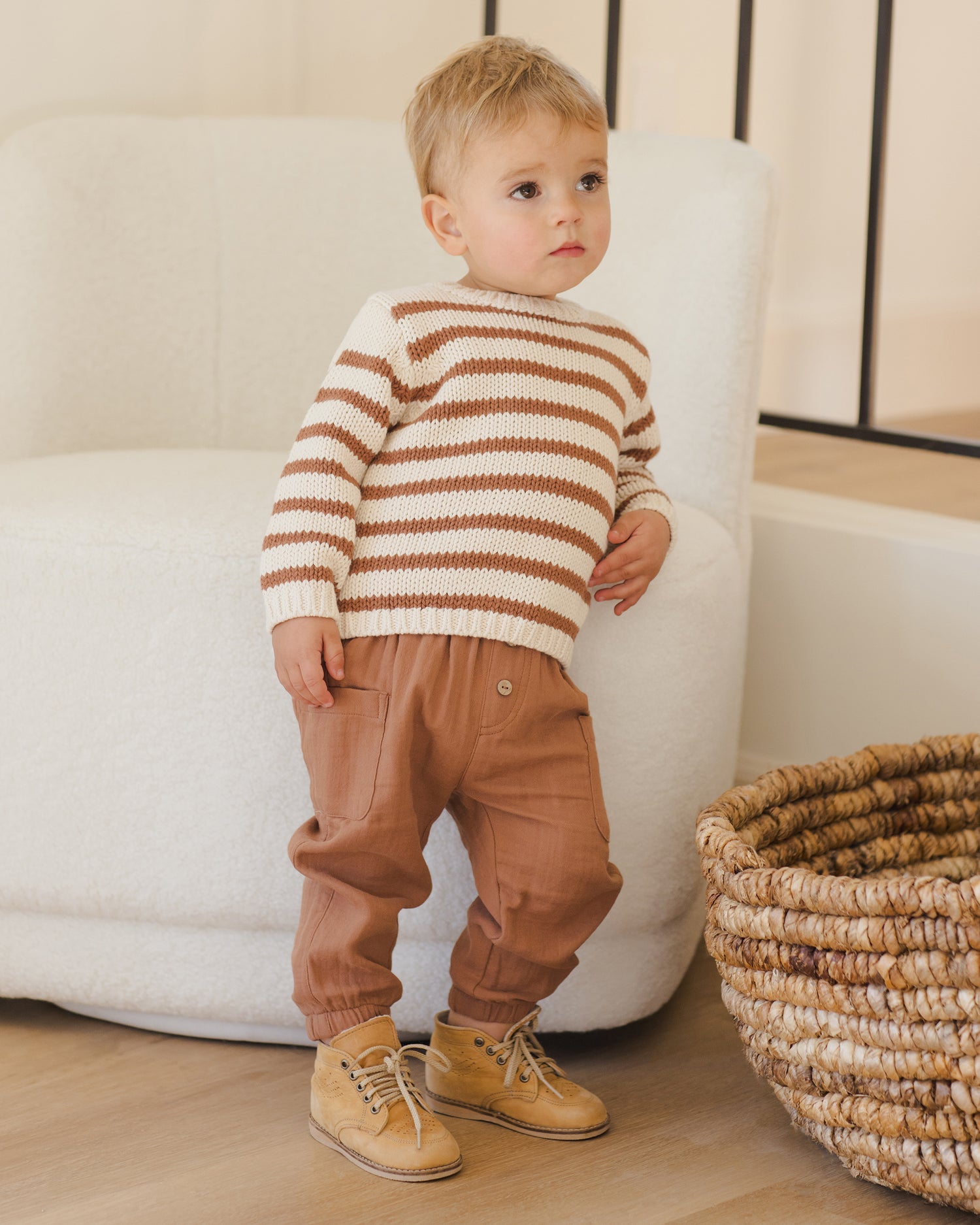 Quincy Mae Rex Sweater - Cedar Stripe