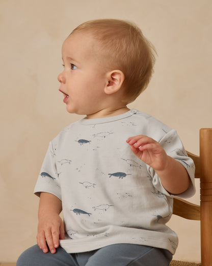 Quincy Mae Boxy Tee - Narwhals