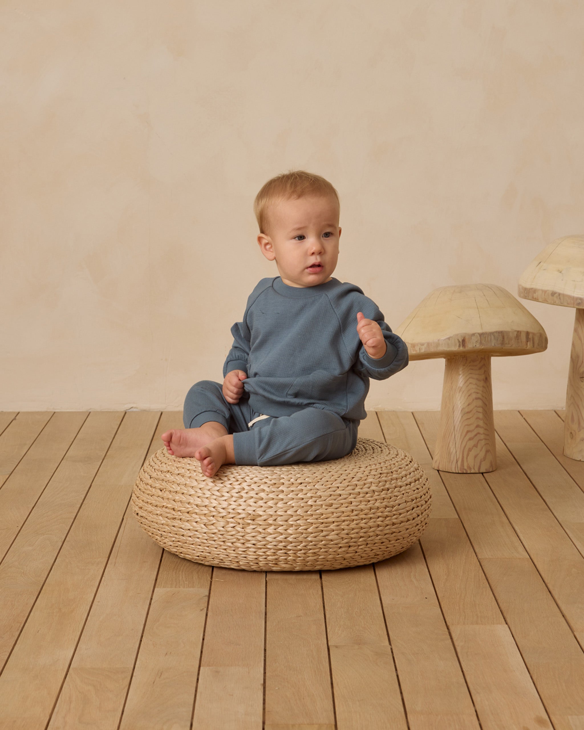 Quincy Mae Pocket Sweatshirt - Ocean