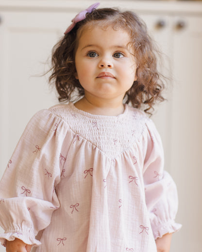 Quincy Mae V Smocked Dress - Bows