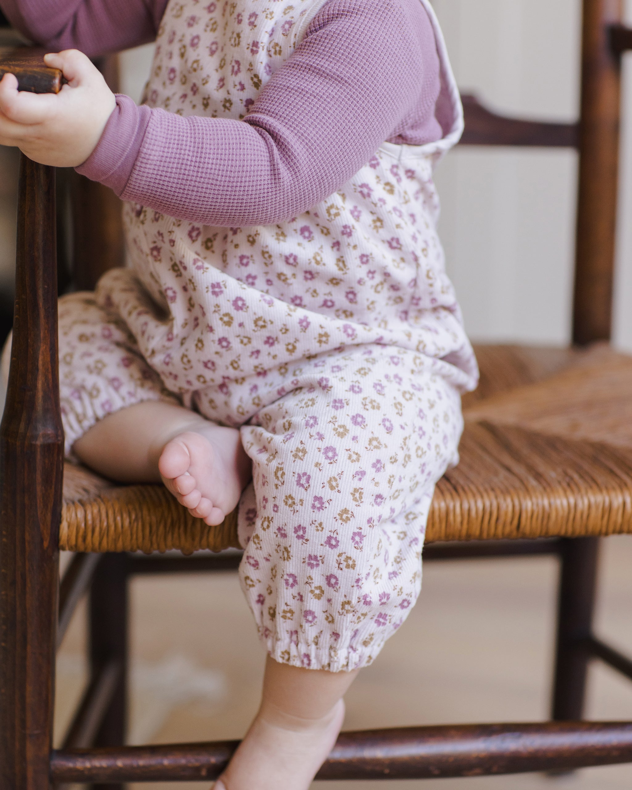 Quincy Mae Waffle Long Sleeve Bodysuit - Mulberry