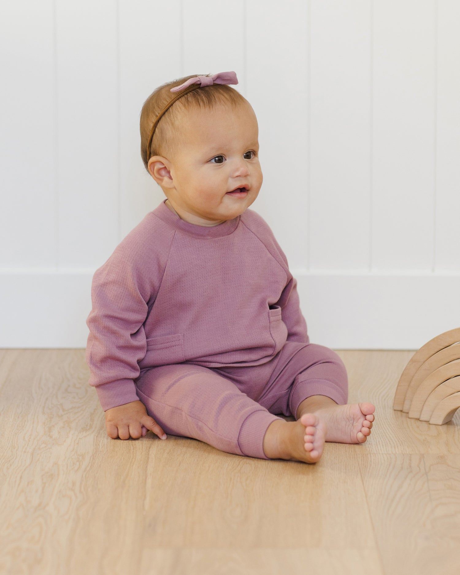 Quincy Mae Pocket Sweatshirt - Mulberry